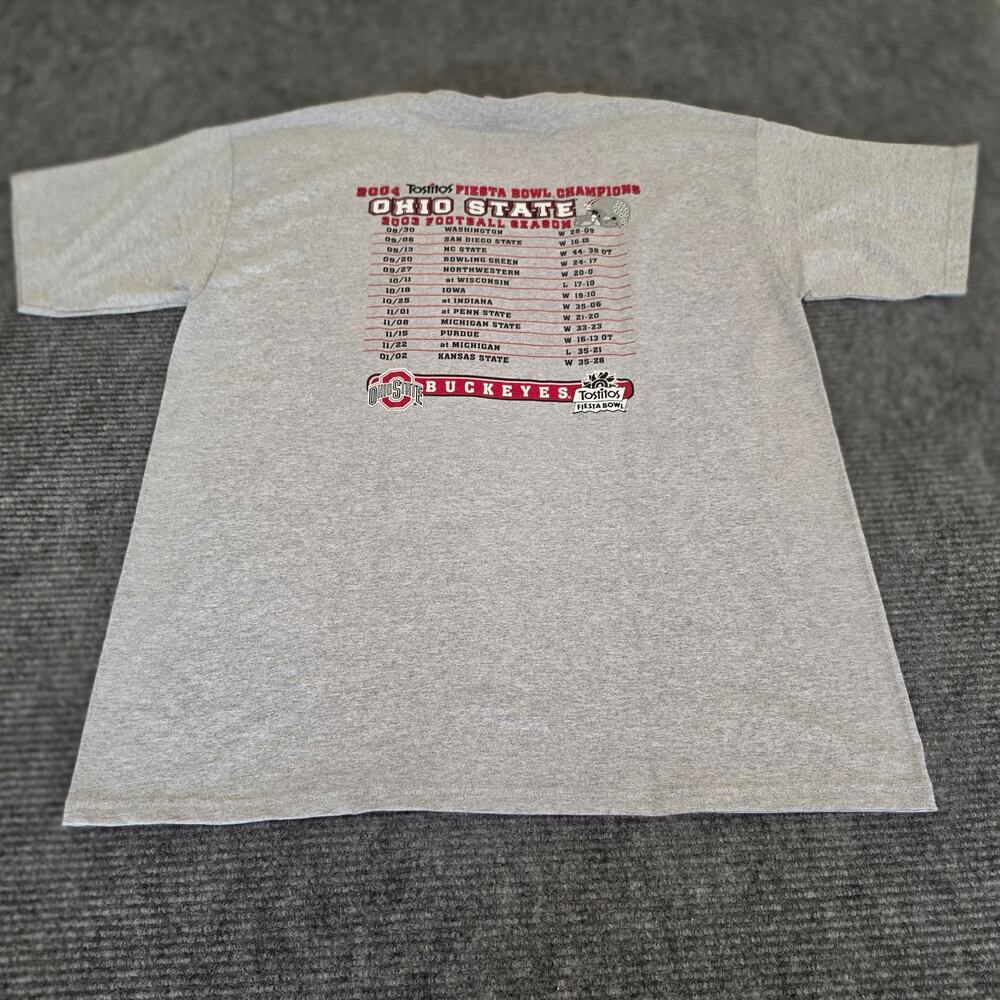 Ohio State Buckeyes Gray XL 2004 Tostitos Fiesta Bowl Champions T-Shirt - Picture 3 of 6